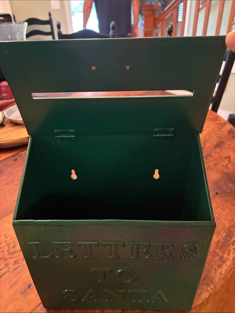 Magnolia Hearth & Hand  Hunter Green 'Letters to Santa' Mailbox heavy metal